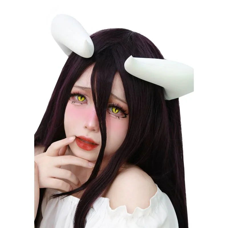 

White Cosplay Horns with Clips for Bowsette Cosplay Costume Overlord Albedo Halloween Christmas Accessory DIY Cosplay Headband