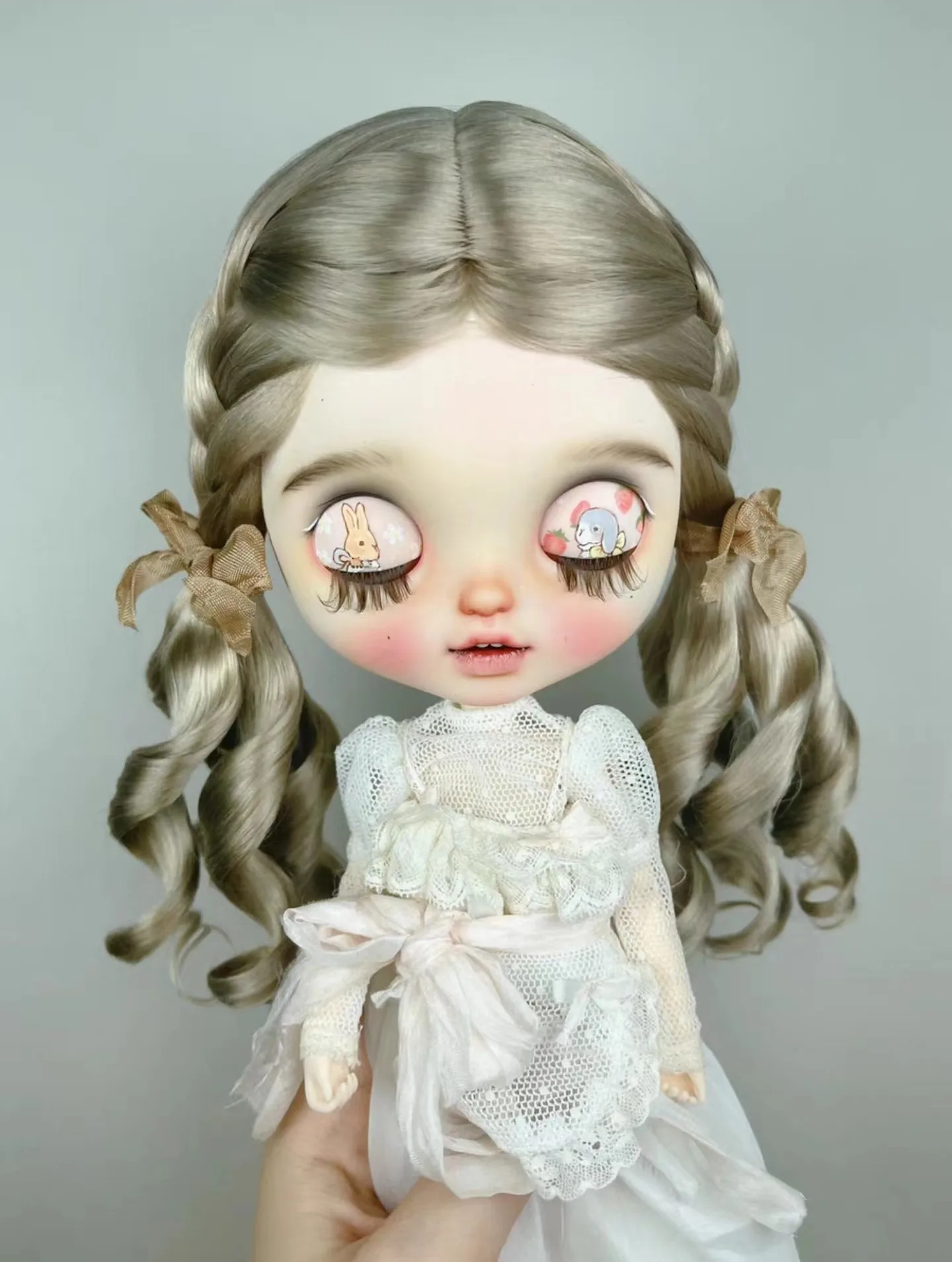 

(Специальная настройка) Парик BJD Blythe Mohair Fit, окружность головы 9-10 дюймов Qbaby