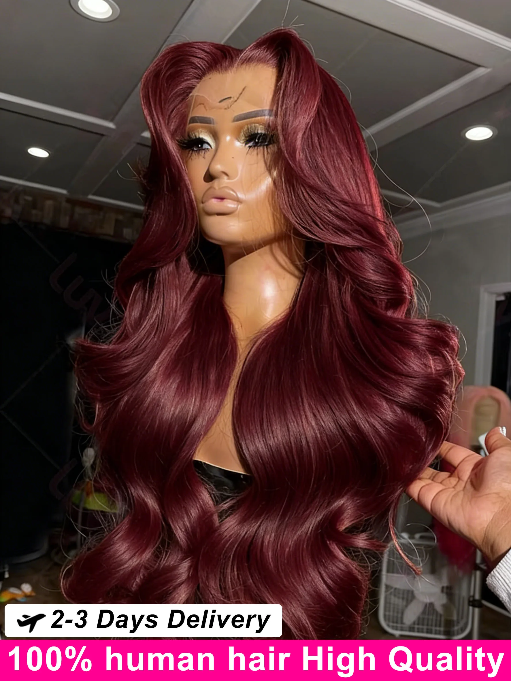 

30 40Inch 99j Burgundy Human Hair Wigs 13x6 Hd Lace Front 100% Quality Body Wave Lace Frontal Wig Human Hair Colored 250 Density