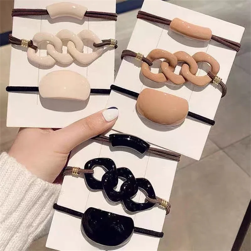 Nowe koreańskie kobiety gumki do włosów SetTemperament opaski do włosów elastyczna gumka kucyk Holder guma do włosów krawaty Scrunchies Hairband — zdjęcie 2