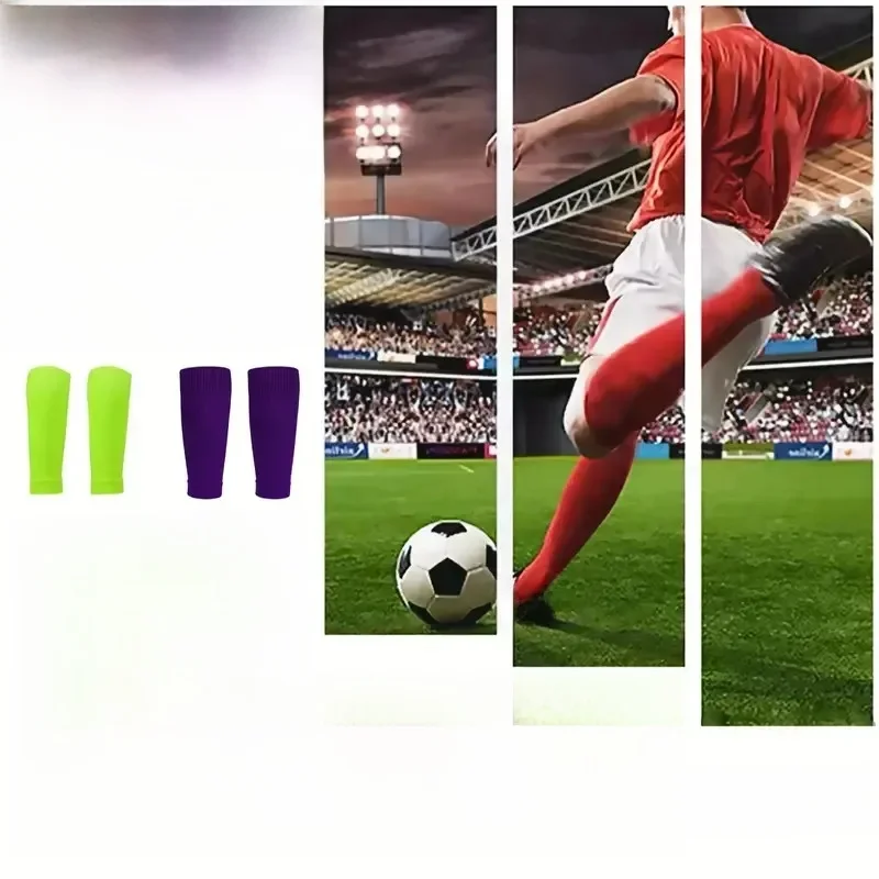 1 paire de chaussettes de Football, attelle de jambe, manches, chaussettes de sport respirantes, protège-tibia pour adultes, chaussettes de Protection des mollets, couvre-jambes de sport