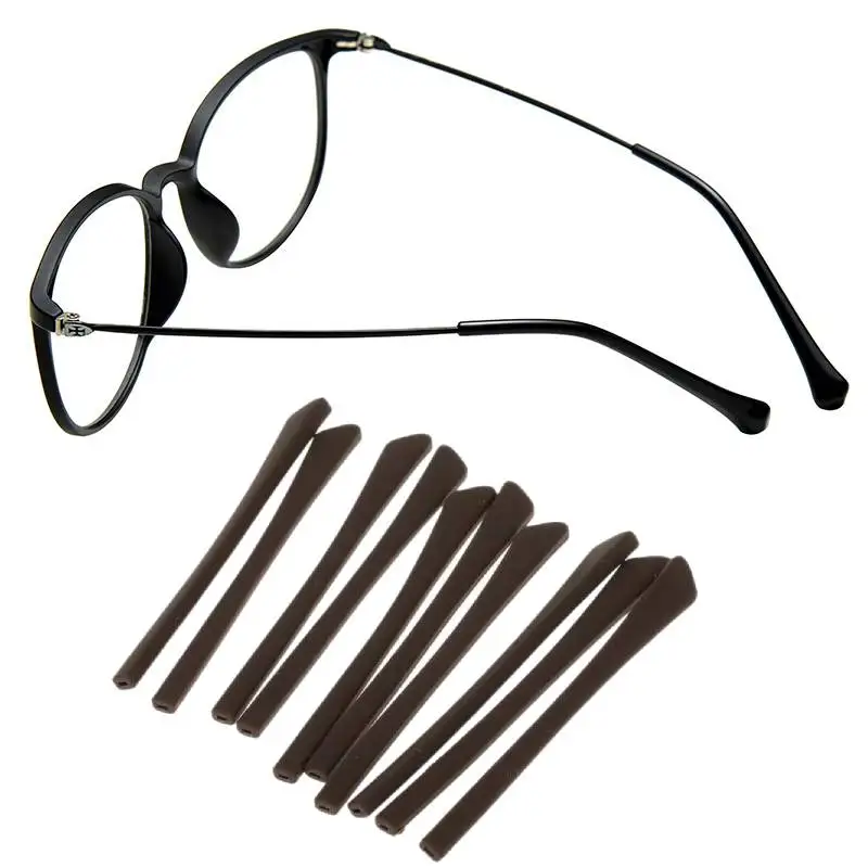 5 Pairs High Quality Silicone Eyeglass End Tips Ear Sock Pieces Tube for Glasses Legs Silicone Ear Socks Ears Tubes Replacement