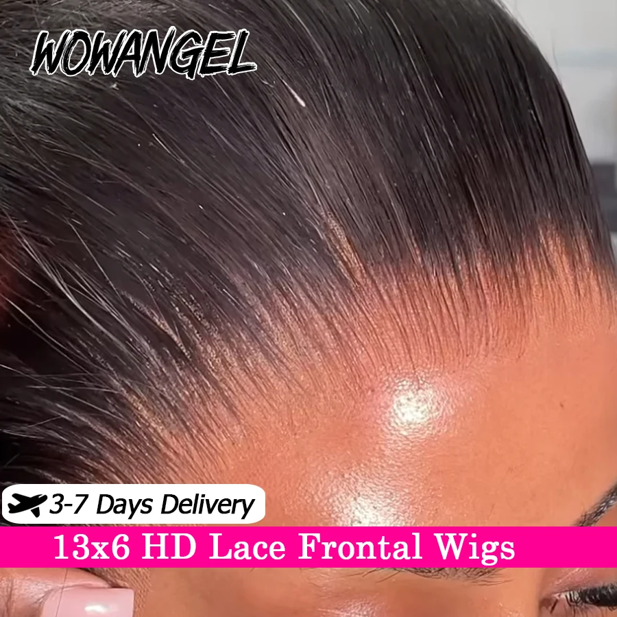 34in 13x6 HD Lace Front Wigs 250% Straight Wigs 30in Human Hair Lace Frontal Wigs Natural Scalp Deep Side Parting Brazilian Hair