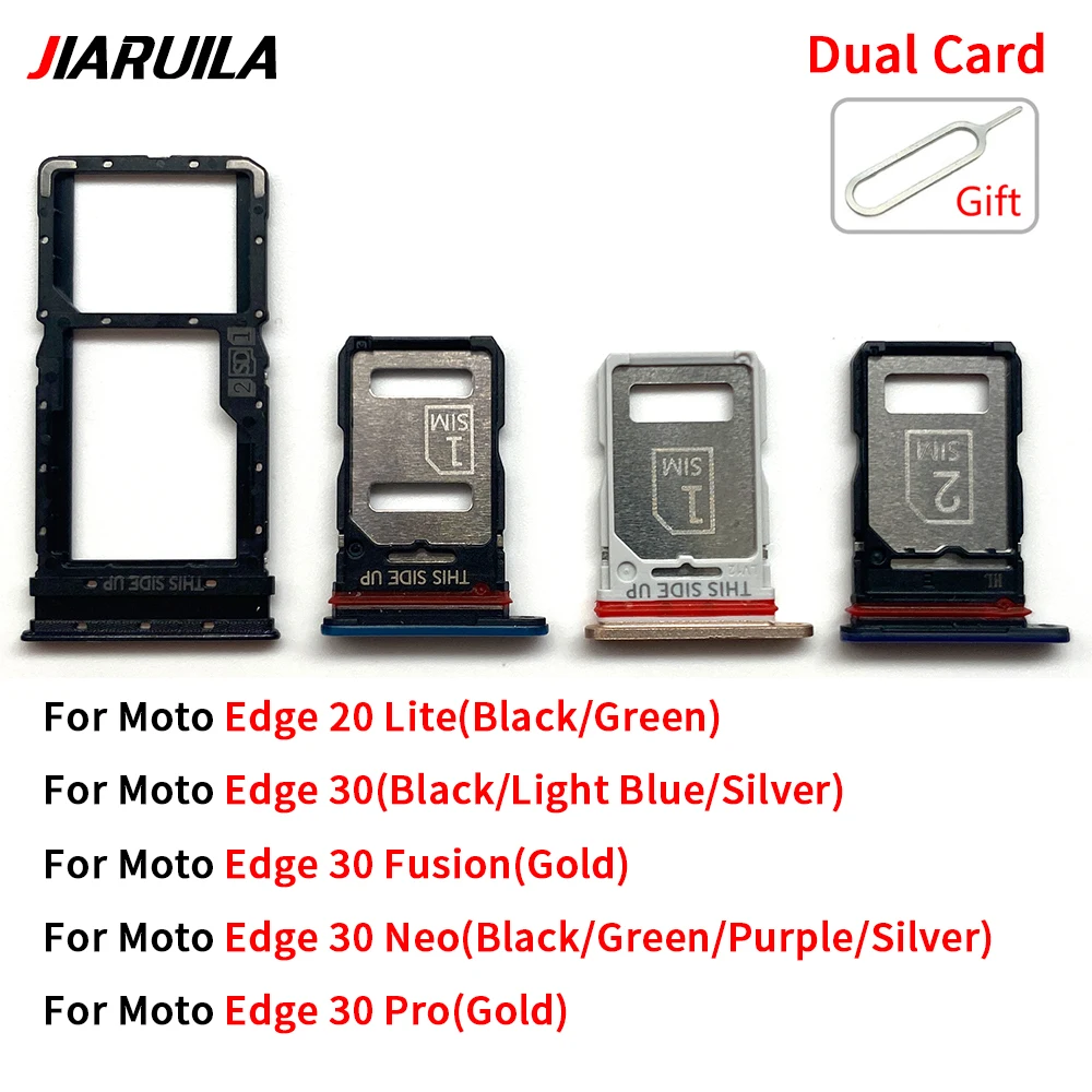 10cs For Moto Edge 20 Lite 30 Neo Pro Mobile Phone Sim Tray SD Card Chip Tray Slot Holder Drawer Sim Card Adapter