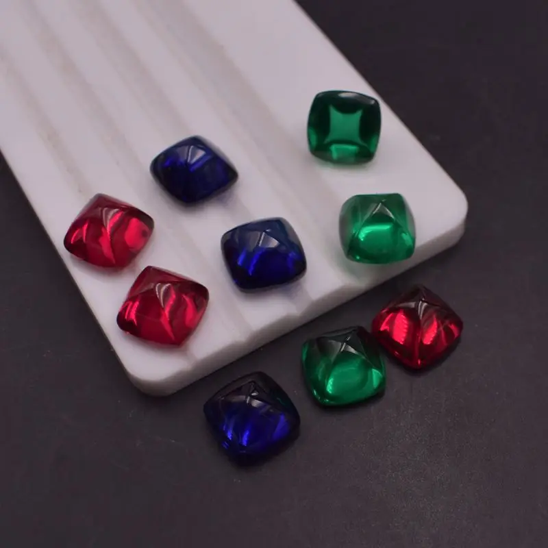 Natural Ruby Sapphire Emerald Square Flat Bottom Cut 10×10mm for Jewelry Making  VVS Loose Gemstones