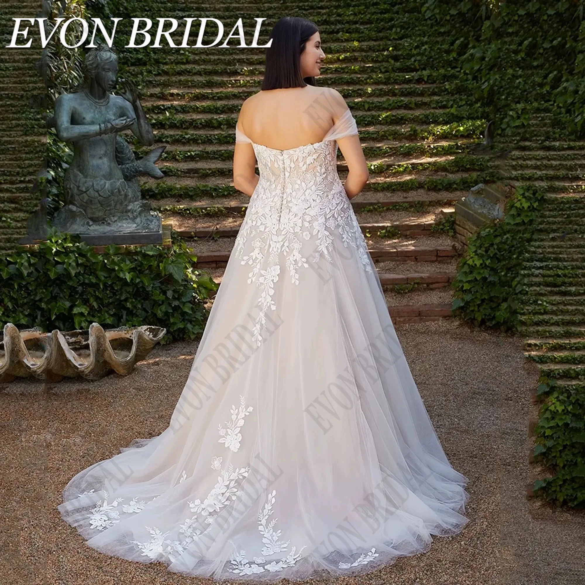 

EVON BRIDAL Elegant Wedding Dress Plus Size 2025 Sweetheart Off Shoulder Backless A-Line Applique Vestidos De Novia Customized