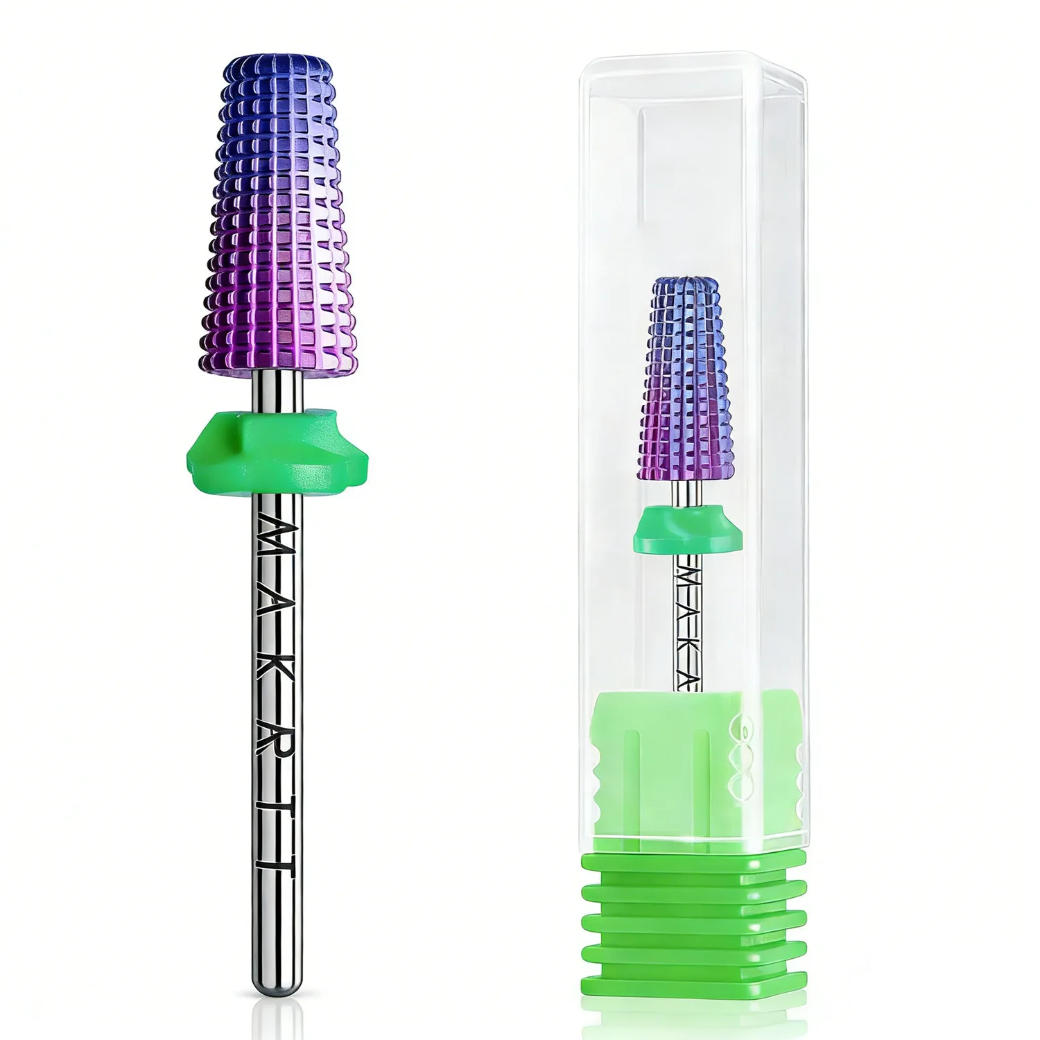 

Makartt 5-in-1 Nail Drill Bit 3/32" Tungsten Carbide Tapered Bit for Acrylic Hard Gel Cuticle Removal Professional E-File Bit