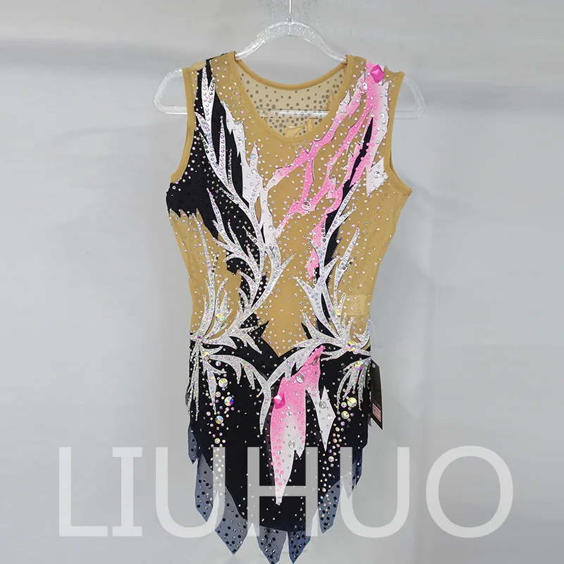 LIUHUO Rhythmic Gymnastics Leotard Competitive Cheerleading Performance For Children