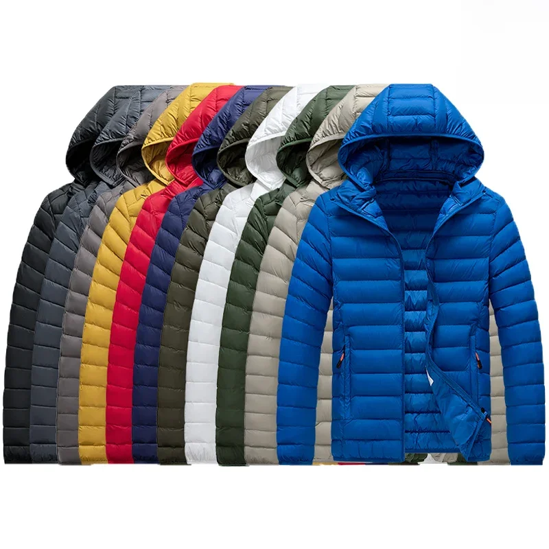 8XL Mężczyźni Nowa jesienno-zimowa ciepła wodoodporna kurtka parka Męski płaszcz z kapturem Casual Outwear Odpinany kapelusz Stroje Parki Płaszcz męski — zdjęcie 2