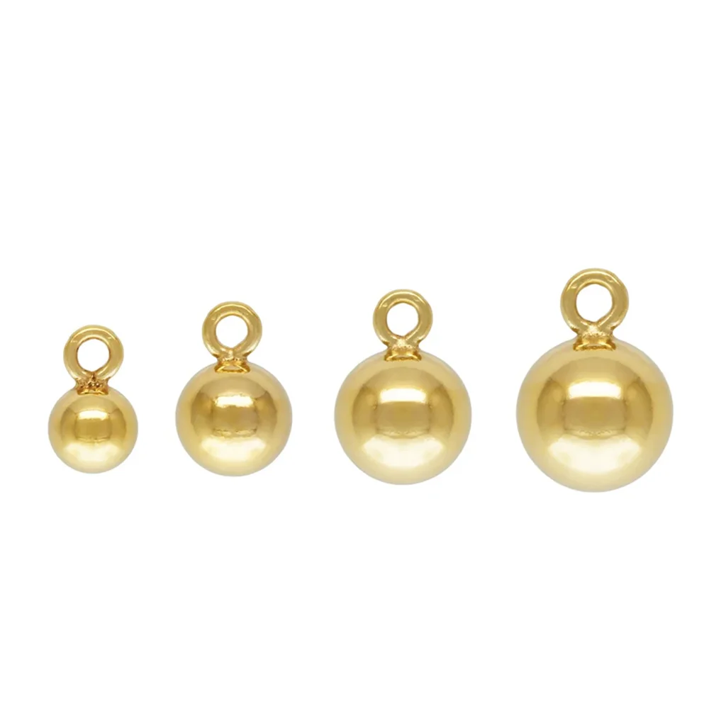 14K Gold Filled Round Ball Drop Charm w/ Closed Ring for Necklace Bracelet 3mm 4mm 5mm 6mm 8mm