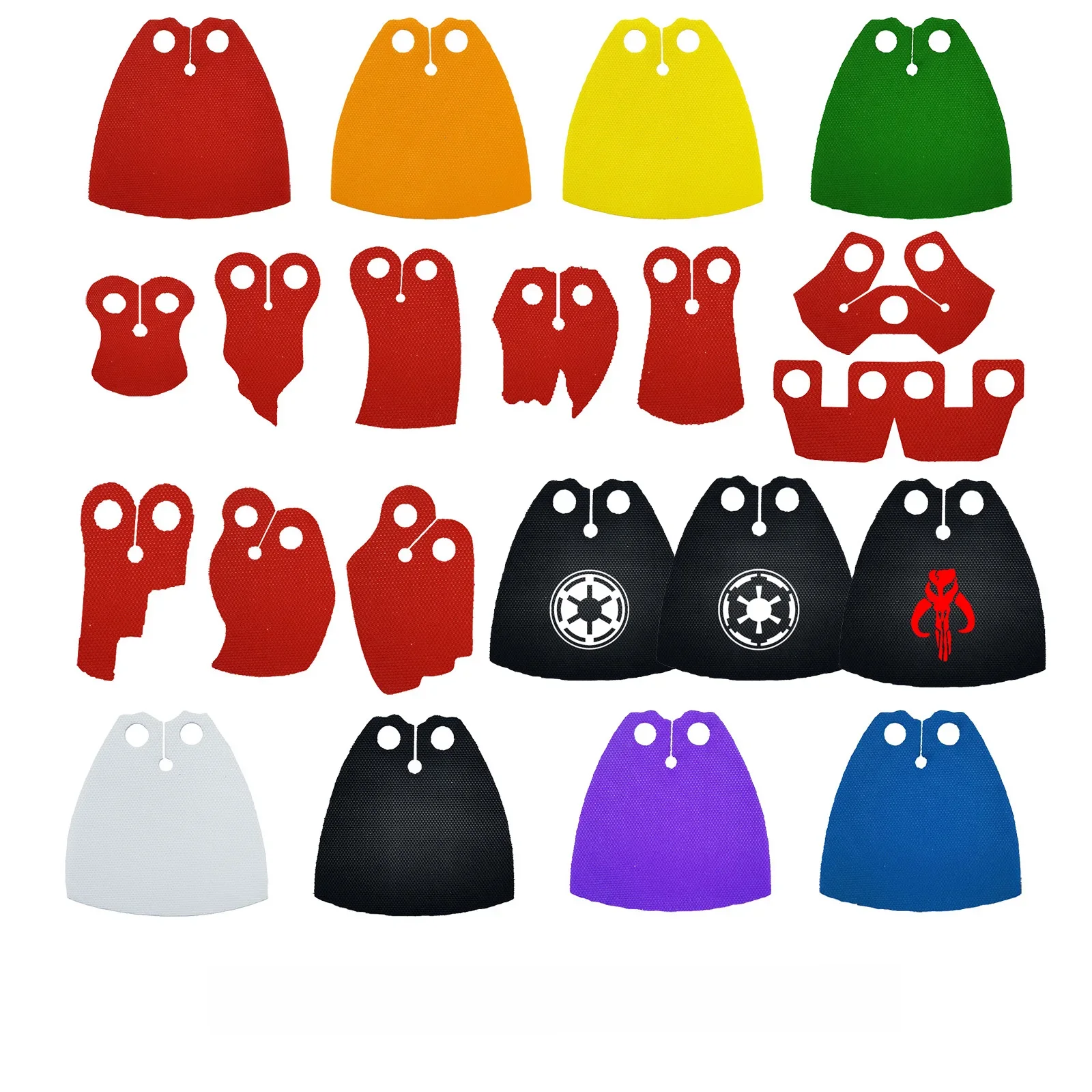 Cape pour personnage de film SW, figurine d'action mandalorien, Cape en brique, Capes mini-figs, Empire galactique, blocs de construction de soldats clones