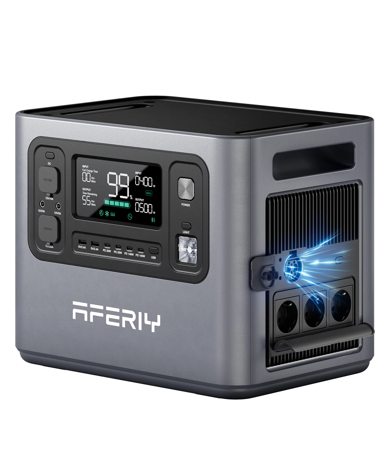 Aferiy P280 2800W draagbare krachtcentrale 2048Wh (uitbreidbaar tot 10,24 kWh) 1,5 uur snel opladen 220-240V - Elektrische generator voor thuis, camper en stroomuitval