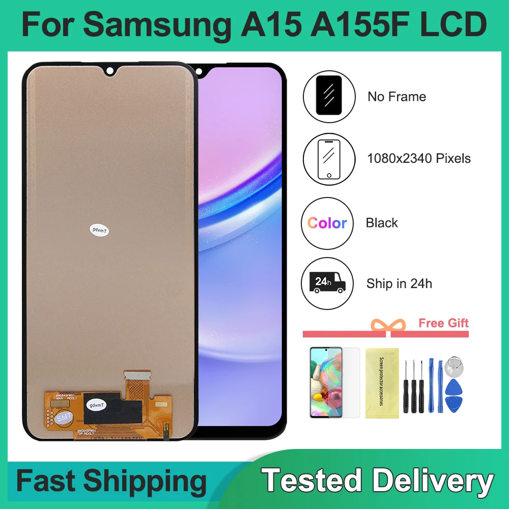 6.5\'\' For Samsung A15 4G SM-A155F LCD Display Touch Screen Digitizer Assembly For Samsung A15 5G SM-A156B Display Replace Parts