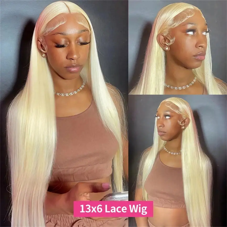 HD Lace Frontal Wig 13x6 Blonde 613 Straight 100% Human Hair Colored 40 Inch Transparent For Women Cheap Wigs On Sale Clearance