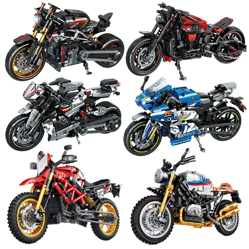 AliExpress CyunSing 2024 Modern High Tech Technic Moto Suzuki GSX250r Rush1000 Motorcycles Dirt Bike Model Building