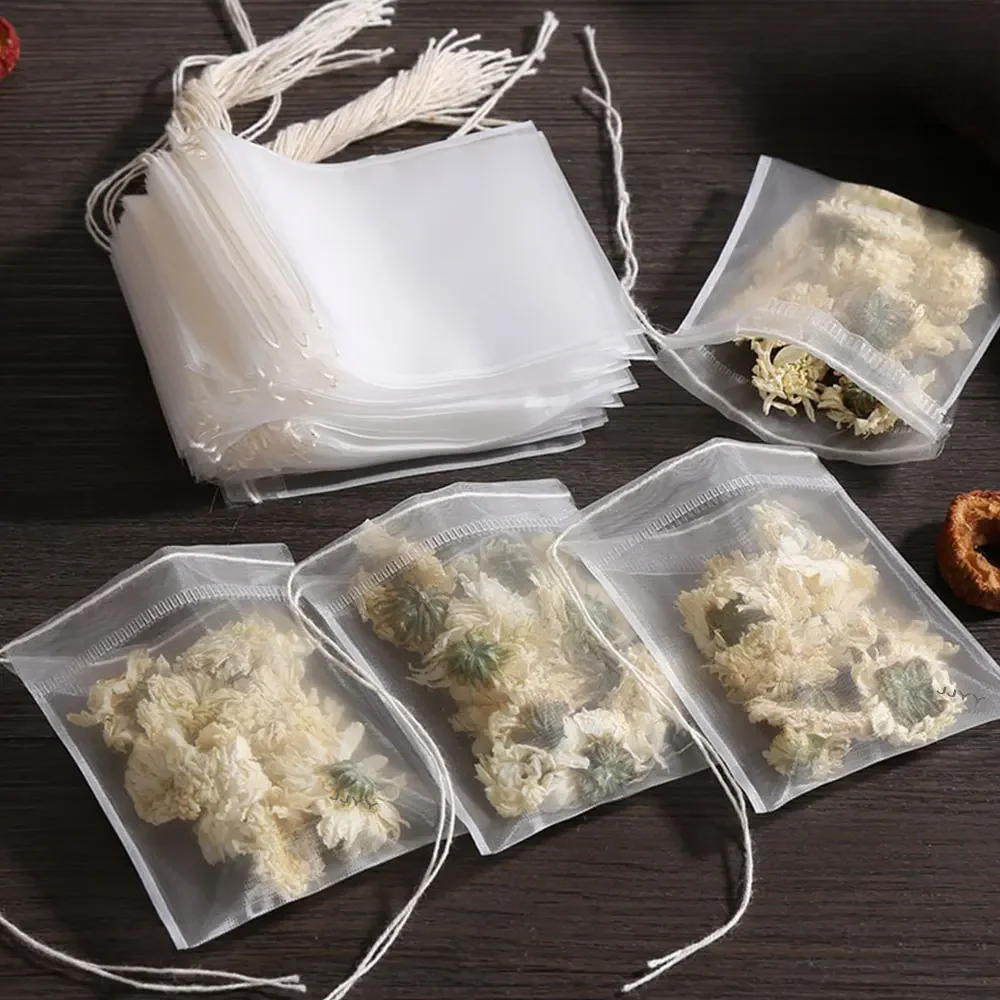 JJYY 100 Pcs Sacos De Chá Descartáveis Sacos De Filtro para Chá Infusor com Corda Cura Selo, Food