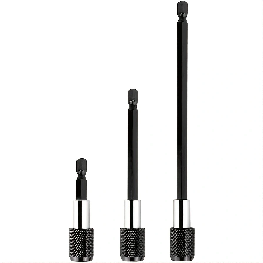 

3 Pcs 1/4" Hex Shank Quick Release Lever Socket Screwdriver Bit Holder, Magnetic Extension Chuck Adapter Kit