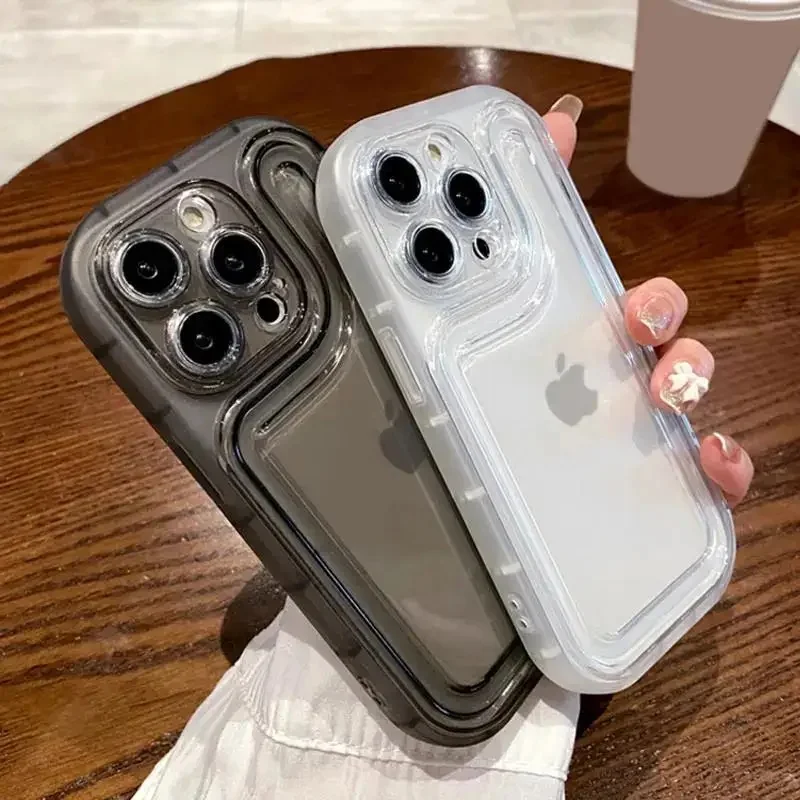 Coque de téléphone pare-chocs en Silicone, antichoc, transparente, noire, pour iPhone 16 Pro Max 15 14 13 12 11 Pro Max 7 8 Plus SE XR