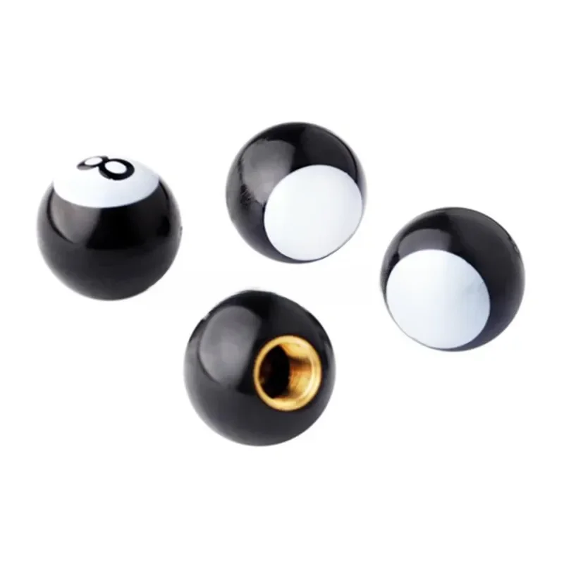 AliExpress 4pcs Universal Tire Valve Stem Caps Billiards Black 8 Ball Shape Auto Car Truck Mountain Bike Wheel