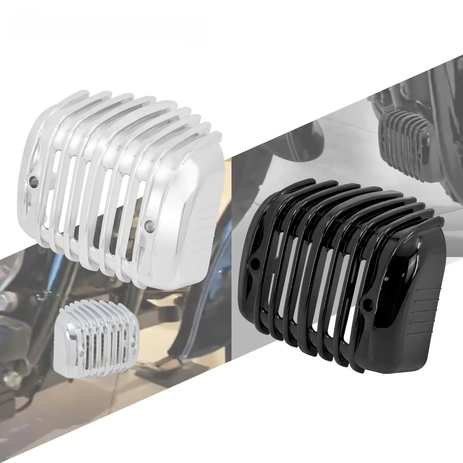Regulator napięcia motocykla okładka czarna osłona chromowa dla miękka końcówka Harley fatboya Breakout 2001-2017 Softail Springer 2001-2009 — zdjęcie 2