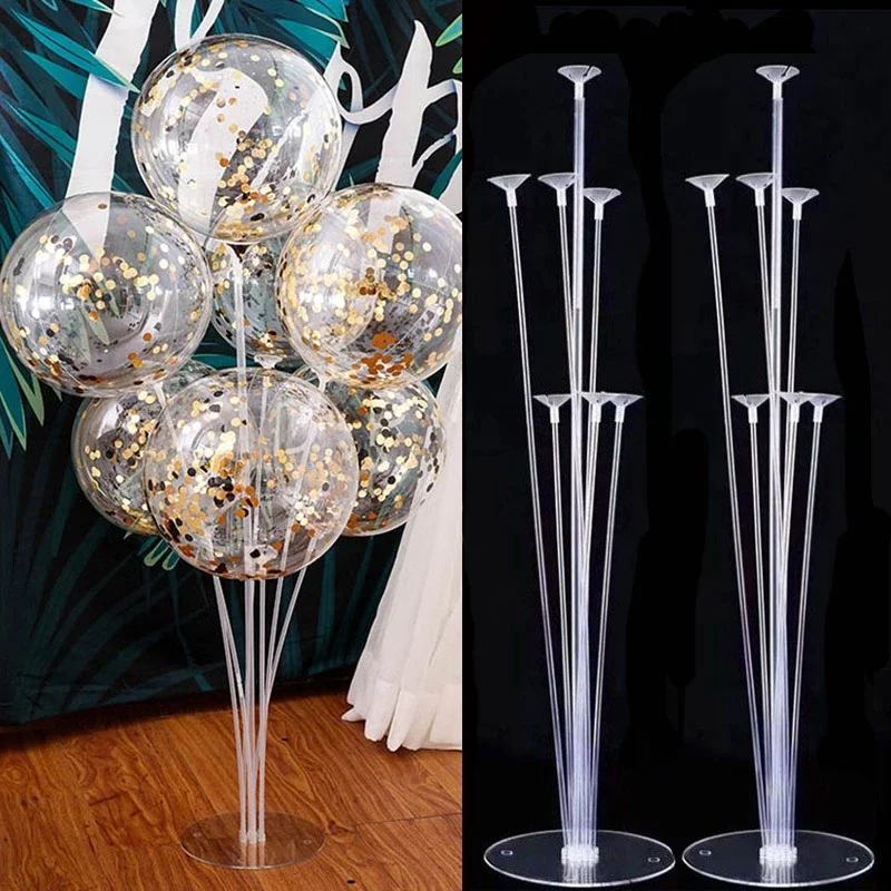 1/2 zestaw lateksowy uchwyt na balony balony stojak kolumna metalowe balony Baby Shower dzieci urodziny dekoracje na przyjęcie weselne — zdjęcie 2