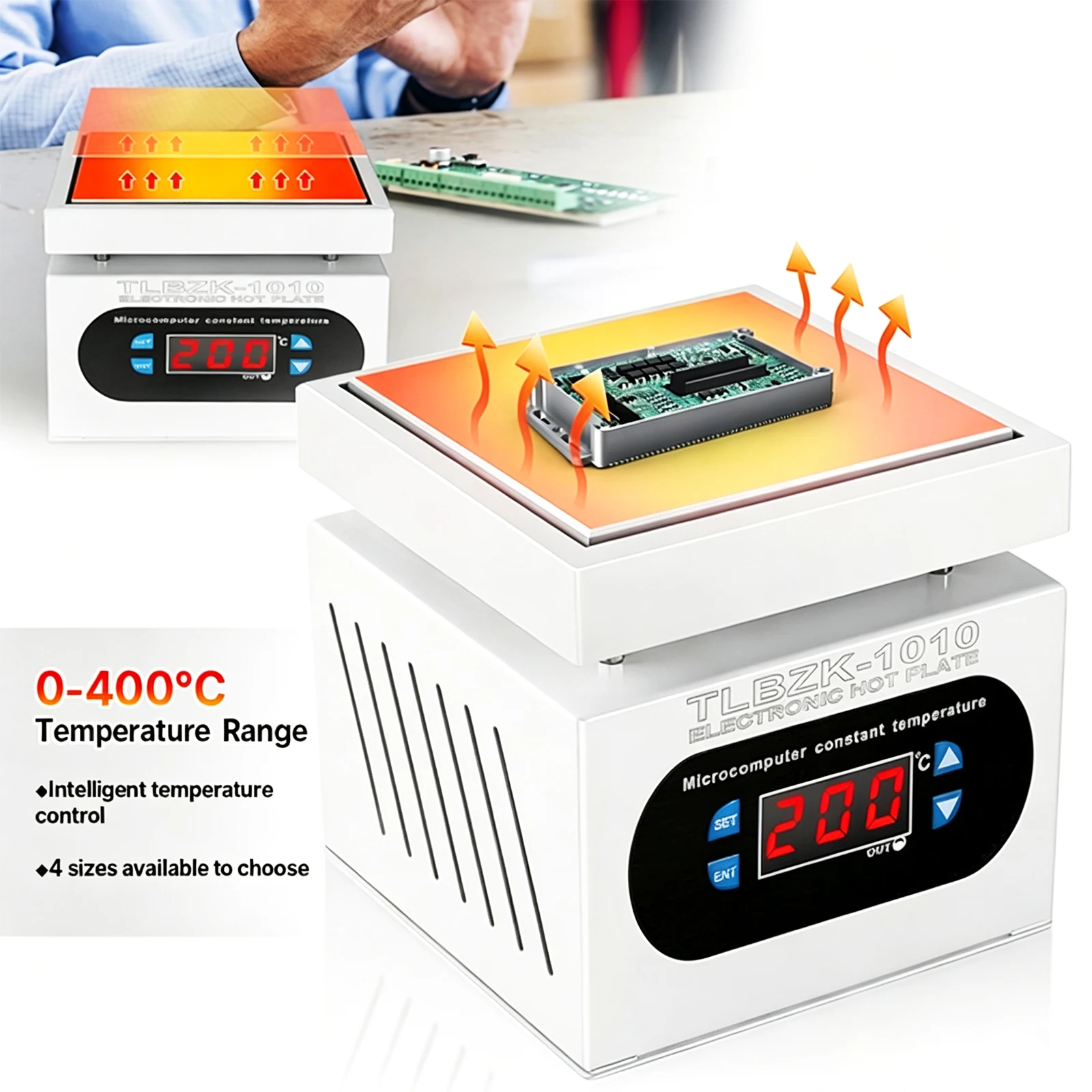Nouvelle Station de Chauffage Électronique, Plateau Chauffant de Table, Plateforme de Préchauffage 150*150mm, Écran LCD, Plaque Chauffante Électrique pour Soudure, Outil de Réparation et de Soudage par Micro-ordinateur