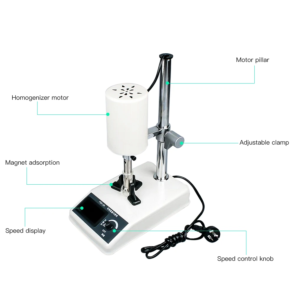 FSH-2A Adjustable High-Speed Homogenizer Laboratory Dispersing Machine Emulsifier Emulsifying Dispenser Lab Tool 220V