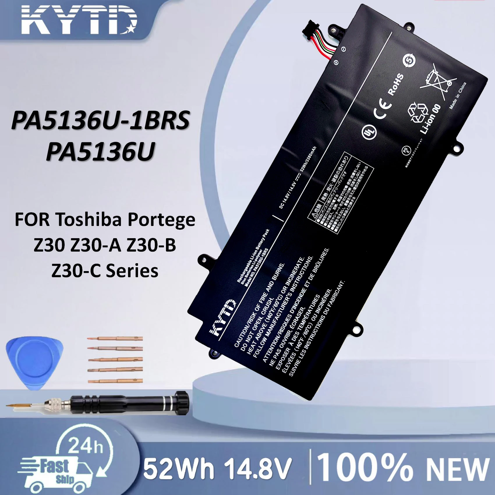 

KYTD 14.8V 52WH PA5136U-1BRS Laptop Battery for Toshiba Portege Z30-A1301 Z30-B K10M Z30-C PA5136U Z30 Z30-A Z30-AK04S