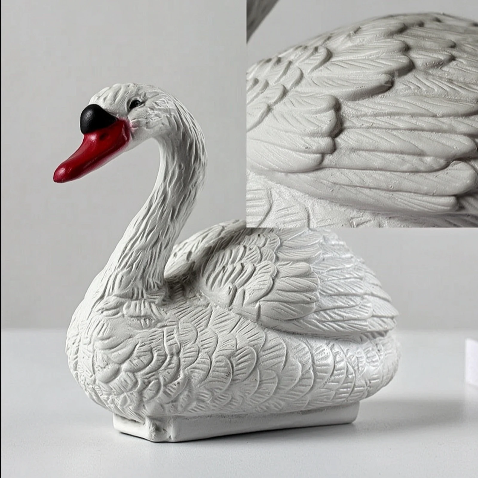 White Swan Ornament Buoyant Animal Statue for Pond Water Garden Pool Decorative Swans Figurine
