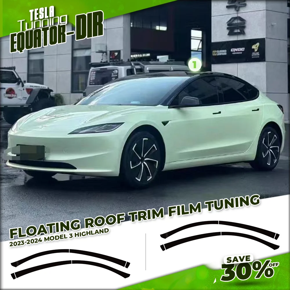 

Blackening Roof Wrapping Film For Tesla Model 3 Highland 2024 Car Sticker Strip Trim Cover Model 3 Y Hidden Windows Accessories