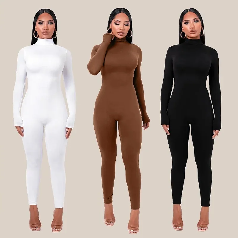 AliExpress WHOHOLL Winter Autumn Women's One-piece Yoga Jumpsuit Leggings Long-sleeved Warm Ski Overalls Outerwear High Elastic Cycling Bodysuit