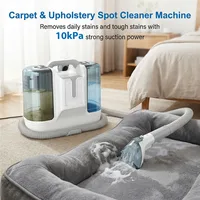 Nettoyeur de tapis portable 450W 10KPA, aspirateur multifonctionnel à main, nettoyeur de tapis et de canapé humide, double réservoir d'eau, machine à nettoyer les taches pour canapé et siège de voiture 4