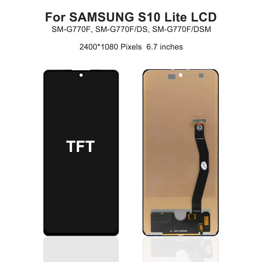 OLED TFT S10Lite Screen For Samsung Galaxy S10 Lite G770F G770F/DS LCD Display Touch Screen Replacement Digitizer Assembly+Frame