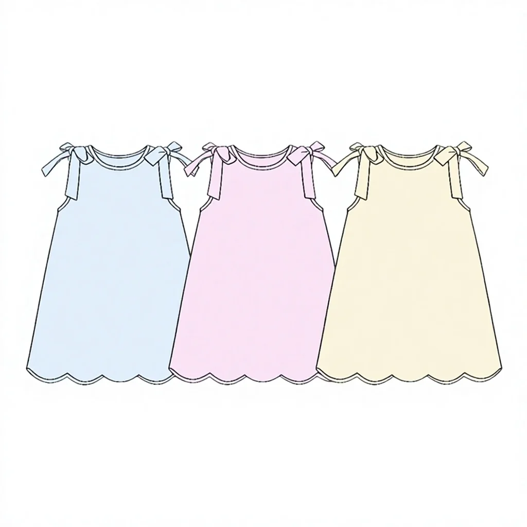 Summer dress series Boutique children's set sleeveless bow girls' dress children's clothing