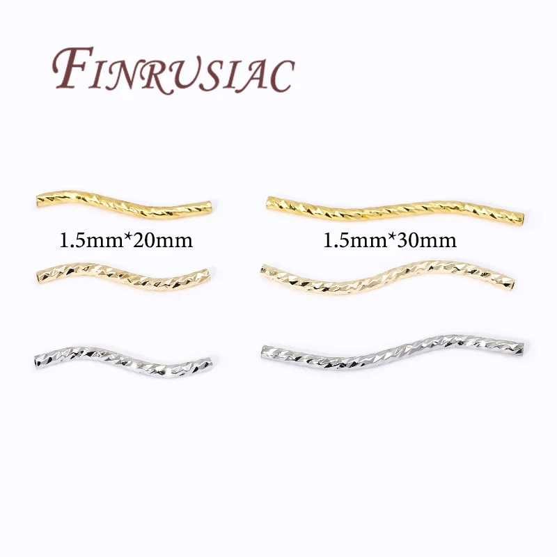 Perline tubolari a forma di S, tubo placcato oro 18 carati per accessori per la creazione di gioielli