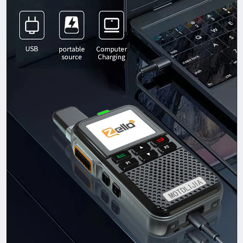 Walkie Talkies de longo alcance 100 milhas Zello Rede Rádio PTT Botão WiFi POC Rede de sistema Android
