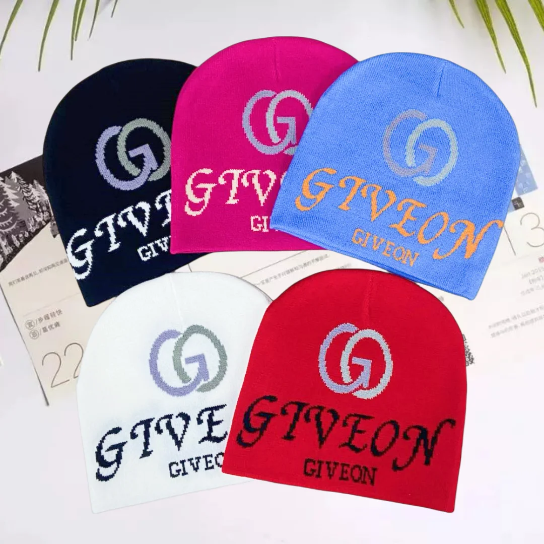 GIVEON new beanies warm outdoor travel hat knit cap fashion single product fall and winter hat hip-hop style men and women unive