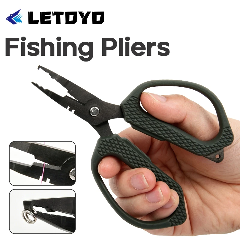 LETOYO Alicate de Pesca Multifuncional em Aço Inoxidável: Cortador de Linha PE, Removedor de Anéis e Ganchos - Ferramenta Essencial para Pesca Marítima