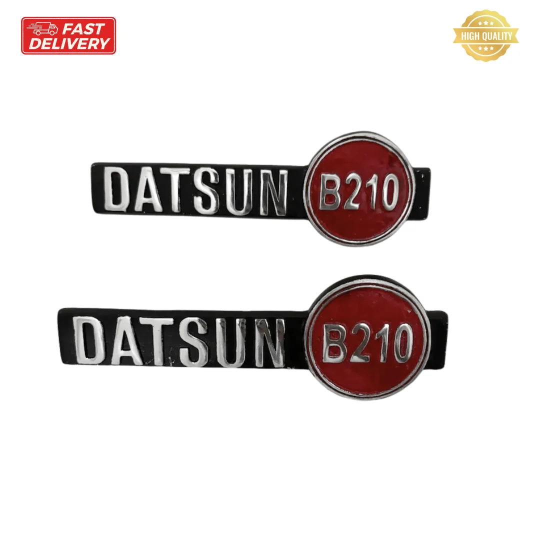 

Datsun B210 Left & Right Both Fender Badge Emblems in Metal Die-Cast