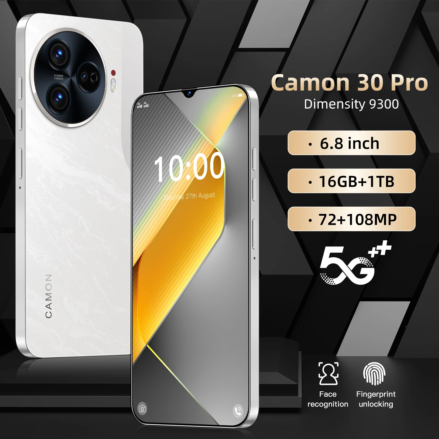 Brand New Smartphone Camon 30 Pro 6.8inch HD 16G+1T Global Version Mobile Phone 108MP Camera 6800mAh Battery New HOT Phone