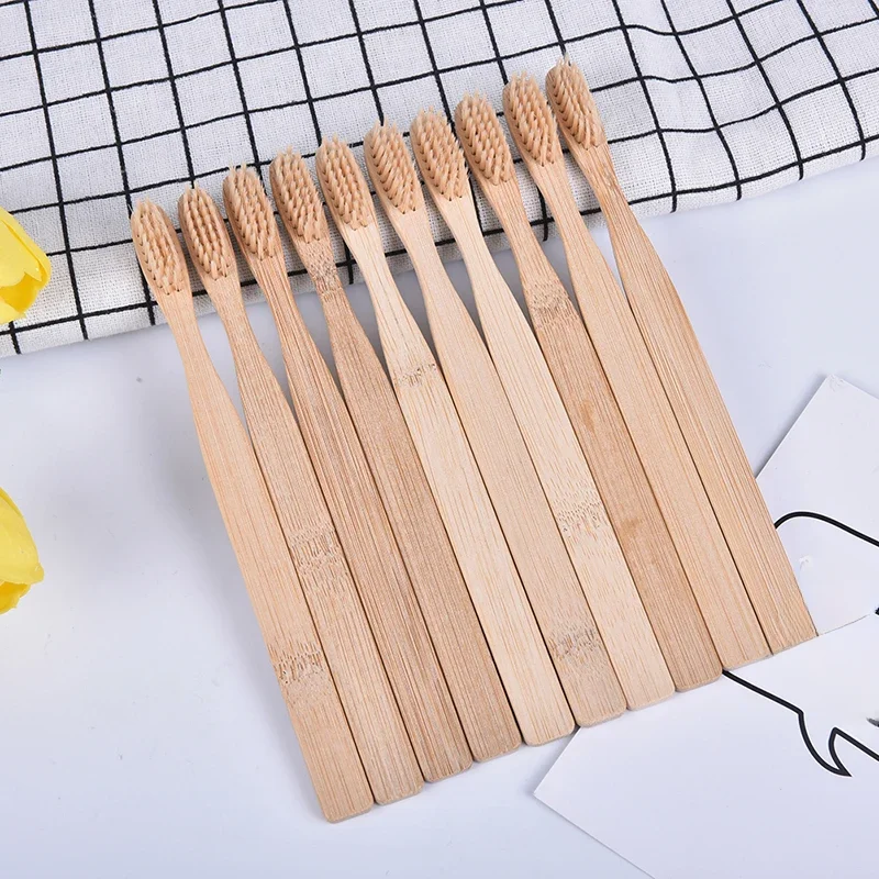 Brosse à dents au charbon de bambou, 10 pièces, Protection de l'environnement, faible teneur en carbone