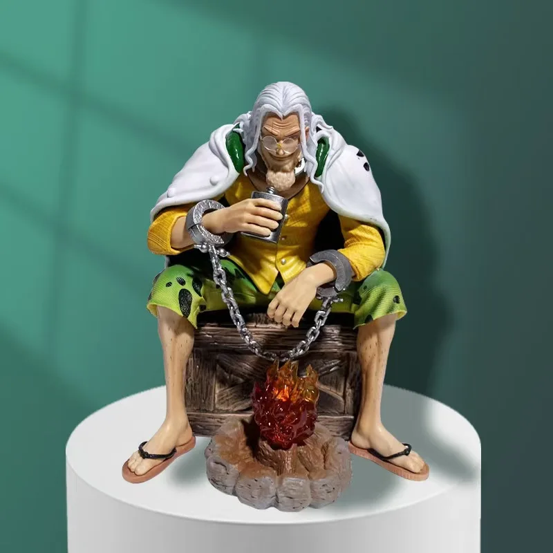 One Piece Silvers Rayleigh Sitting Position Luminescent Bonfires Action Figure Pvc Toys For Kids Gifts Model Collection Decorat