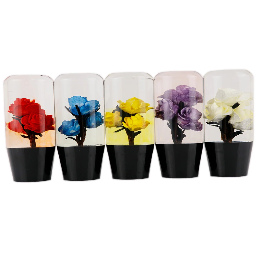 Gałka zmiany biegów Crystal Rose Podwodny kwiat Ręczna skrzynia biegów Uniwersalna głowica dźwigni zmiany biegów z 3 rodzajami adapterów (10 cm)