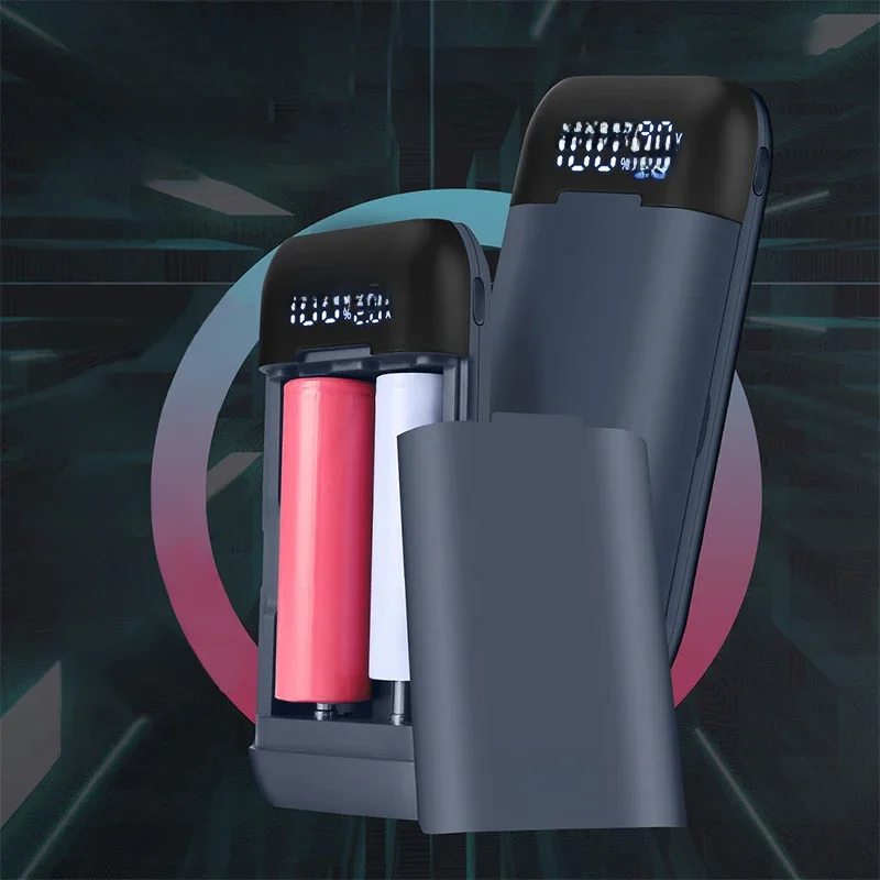 2*18650 pojemnik na baterie etui na powerbank powłoki wyświetlacz LED QC3.0 szybka ładowarka etui do 18650 18700 217000 20700 — zdjęcie 2