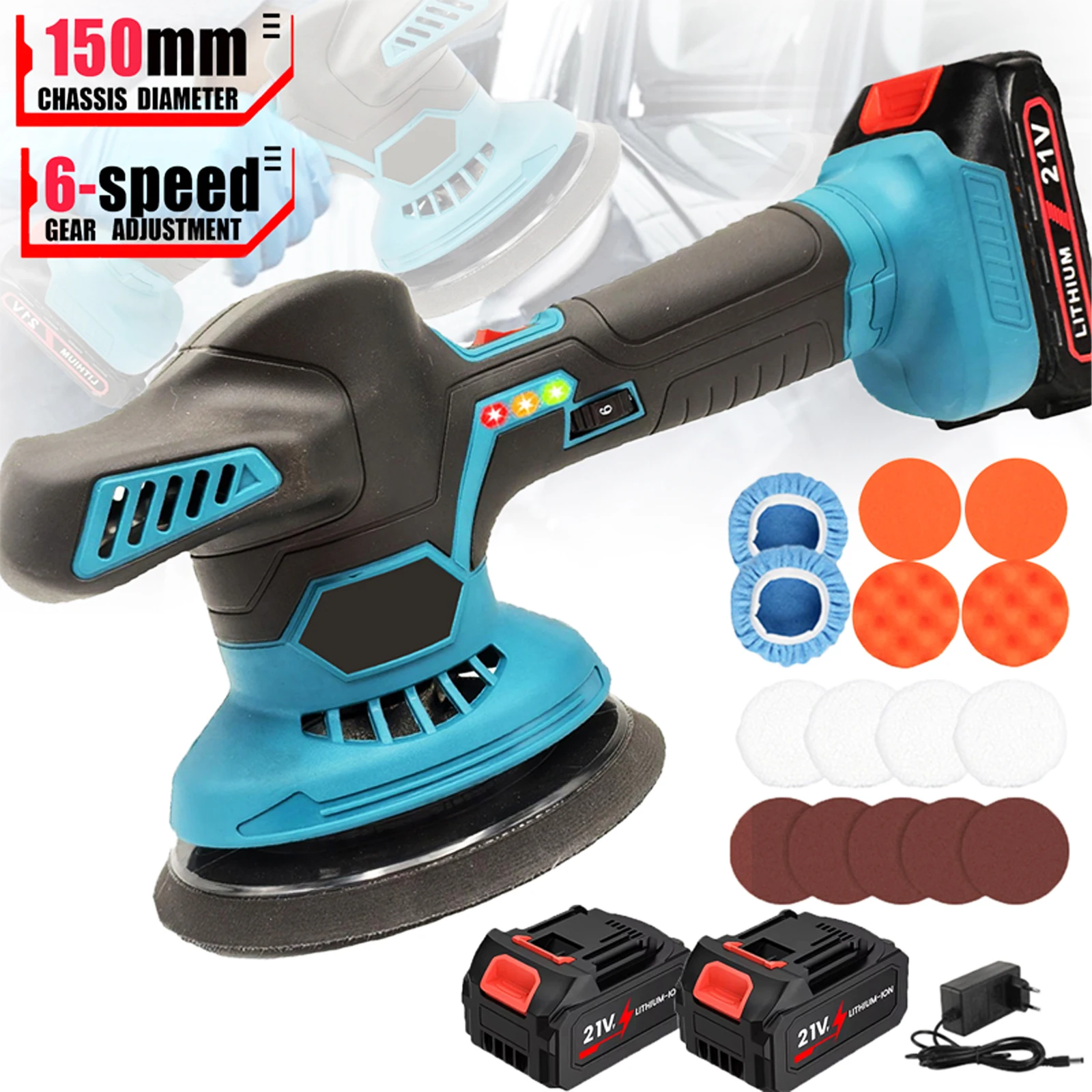 Makita – polisseuse électrique sans fil pour voiture, 6 vitesses réglables, ponçage, scellage, glaçage, polissage, outil électrique pour batterie 21V