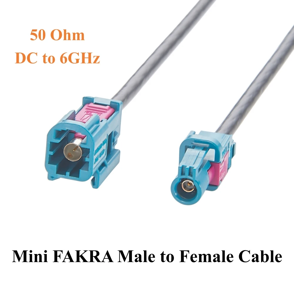 Rosenberger Mini FAKRA HFM Z Code Male to Female RF Coaxial Cable AMS12A-1M4Z5-Z to AMK16A-1M4Z5-Z Automotive GPS Antenna Cable