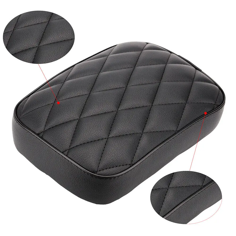 Motorcycle Rear Passenger Pillion Pad Rectangular Pillion Passenger Pad Seat 8Suction Cups For Harley 883 1200 Choppers Dyna