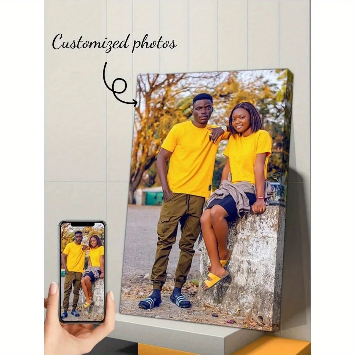 Custom Print Canvas Painting From Your Photos Wedding Birthday Poster Wall Art Decoration Pets Family Landscape Picture Decor