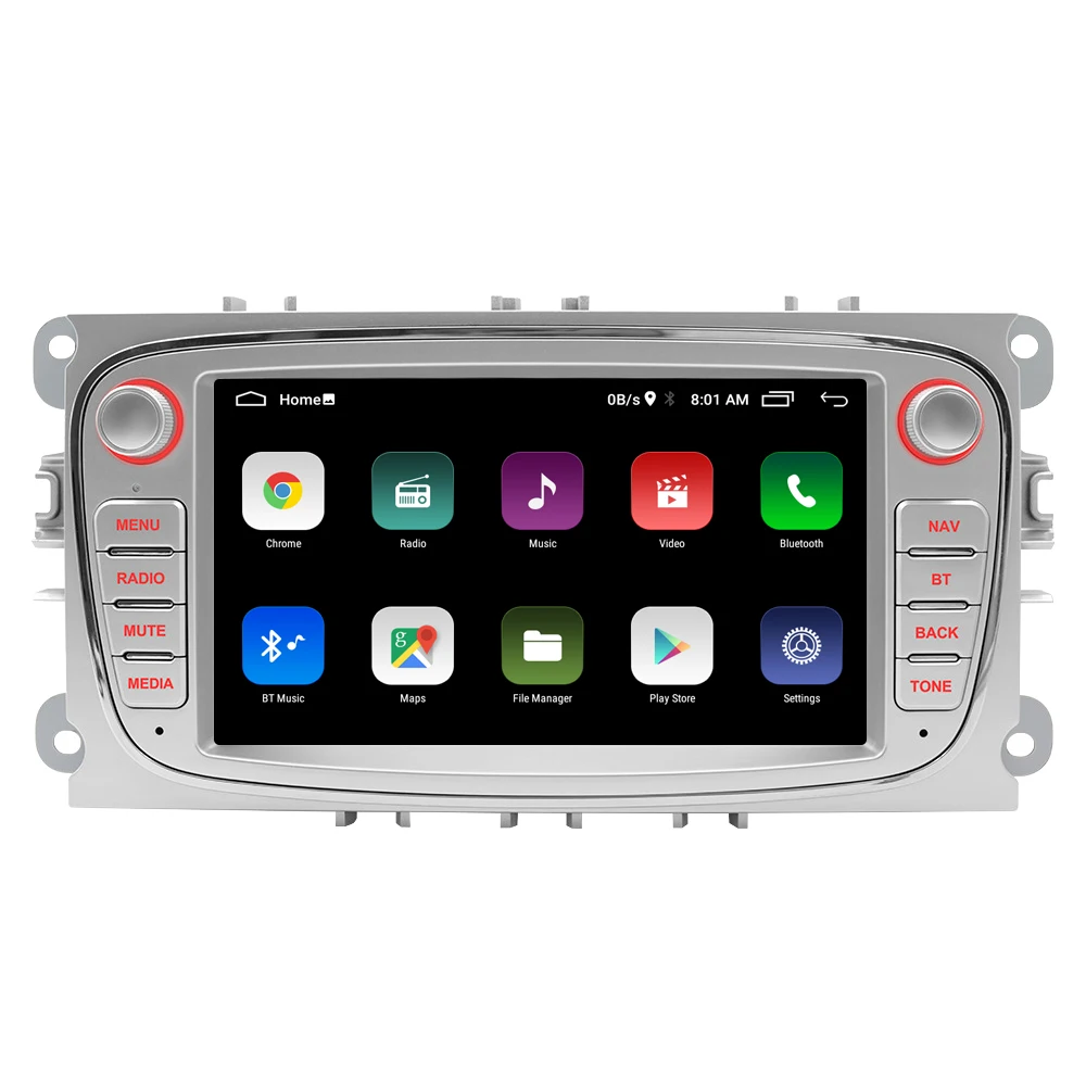 

Best 7 Inch Touch Screen Android 12 Navigation Bluetooth 5.0 Car Stereo With Wireless Apple Carplay For Ford Focus S-max C-max