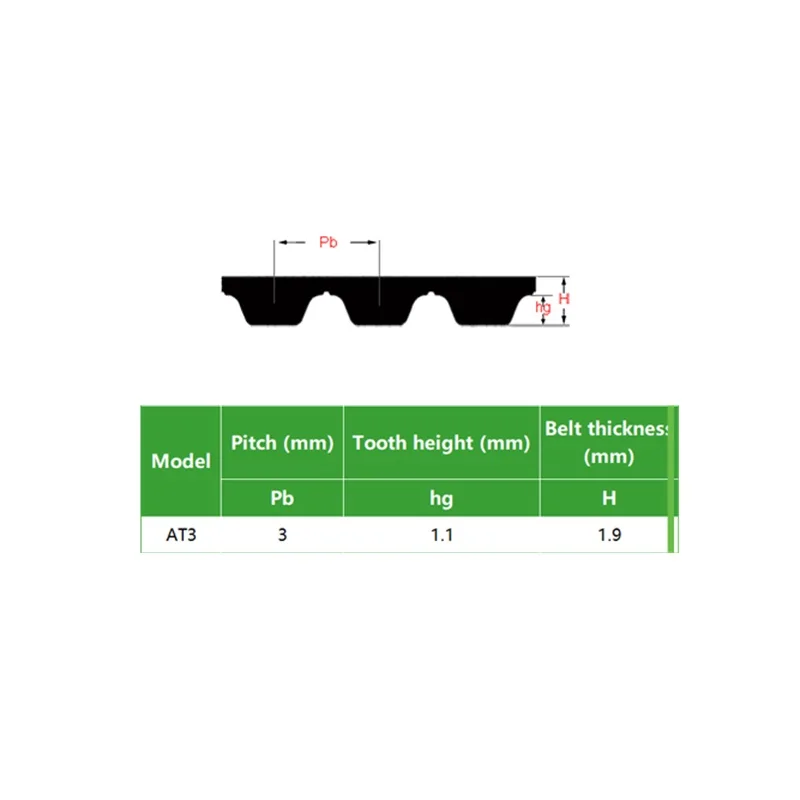 AT3 PU Open Belt  15mm Belt Timing Transmission Belt Polyurethane for CO2 Laser Engraving Cutting Machine 3D Printer